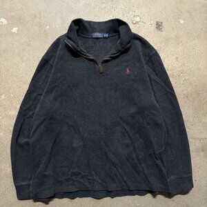 Polo Ralph Lauren Sweater Mens Extra Large Gray 1/4 Zip